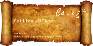 Csillag Ákos névjegykártya